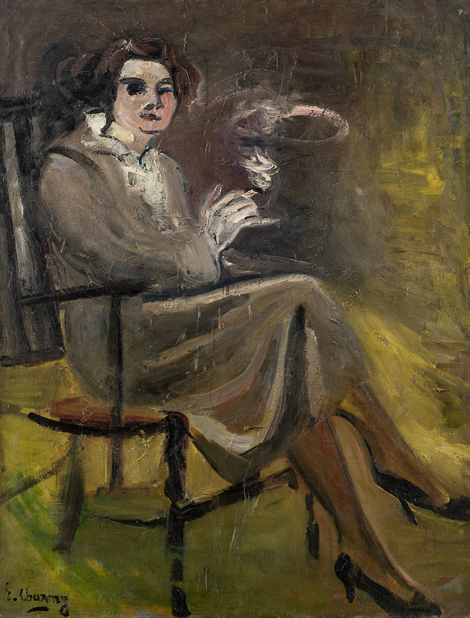 Emilie Charmy Autoportrait à la cigarette circa 1910. Huile sur toile. 130 x 89 cm Coll. Privée